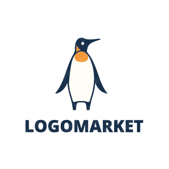 ペンギンとキャラクターと可愛いのロゴ