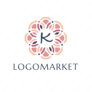 ロゴ作成デザインです シンプルワークス花飾りのk花をイメージしたロゴマークです