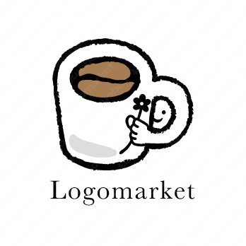 ロゴ作成デザインです シンプルワークスアイラブコーヒーコーヒーをイメージしたロゴマークです
