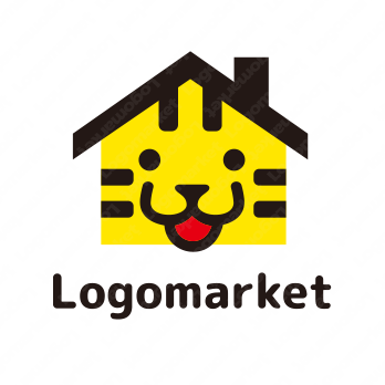 虎と家とキャラクターのロゴ