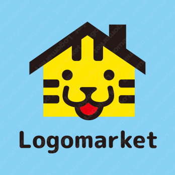 虎と家とキャラクターのロゴ