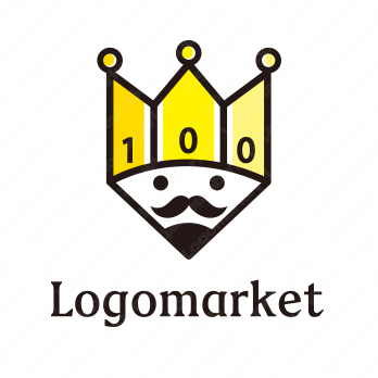 鉛筆と王様とキャラクターのロゴ