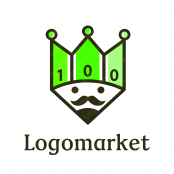 鉛筆と王様とキャラクターのロゴ