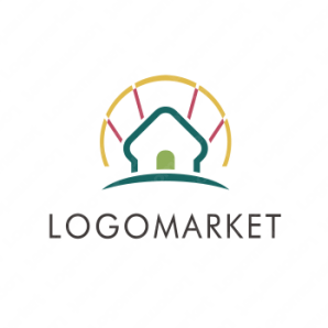 ロゴ作成デザインです Rad Flag Gallery太陽の家家をイメージしたロゴマークです