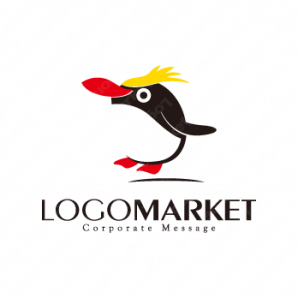 ロゴ作成デザインです ブルーム デザインイワトビペンギン鳥をイメージしたロゴマークです