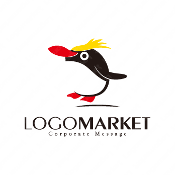 鳥とペンギンとキャラクターのロゴ