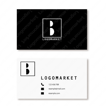 正方形とスマートと「B」のロゴ