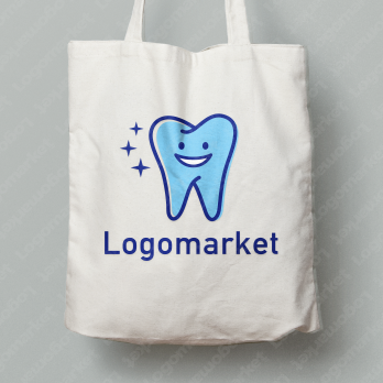 歯と笑顔と親しみやすいのロゴ
