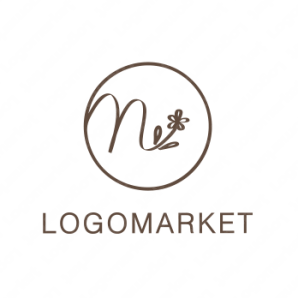 ロゴ作成デザインです シンプルワークスnに花nをイメージしたロゴマークです