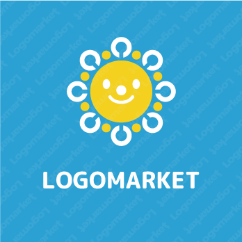 太陽とランドルト環とキャラクターのロゴ