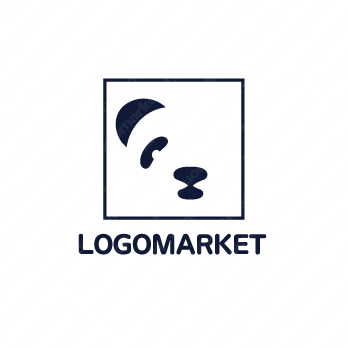 ジャイアントパンダとシンプルと正方形のロゴ