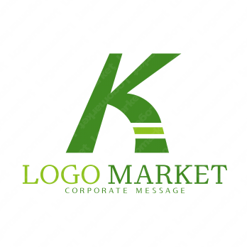 Kとイニシャルと視認性のロゴ