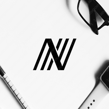 NとWとグラデーションのロゴ