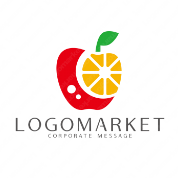 りんごとフルーツとフレッシュのロゴ