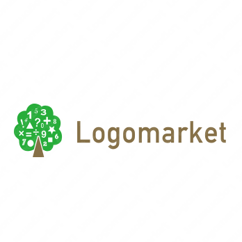 木と算数とユニークのロゴ