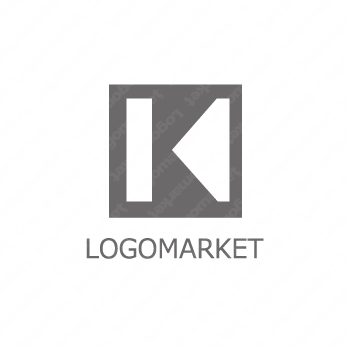 頭文字とシンプルと「K」のロゴ
