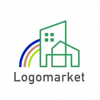 家と虹とシンプルのロゴ