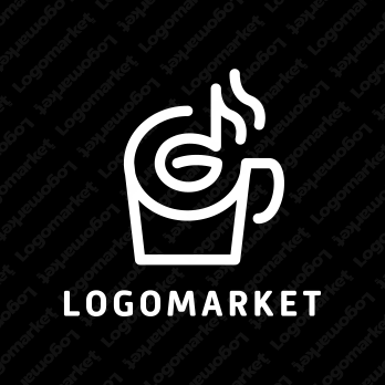 コーヒーと音符とシンプルのロゴ