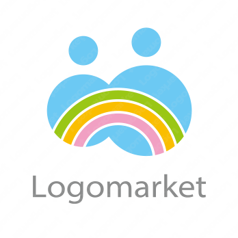 虹と幸福とパートナーのロゴ