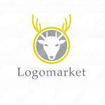 動物と鹿とユニークのロゴ