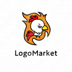 ニワトリと焼き鳥とキャラクターのロゴ