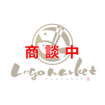 魚と箸と筆文字のロゴ