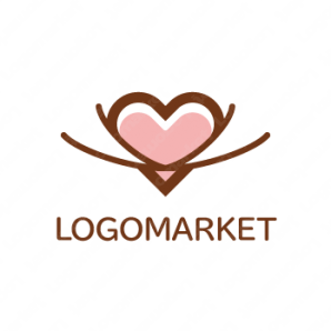 ロゴ作成デザインです デザインオフィス ティ愛を抱きしめるハートをイメージしたロゴマークです