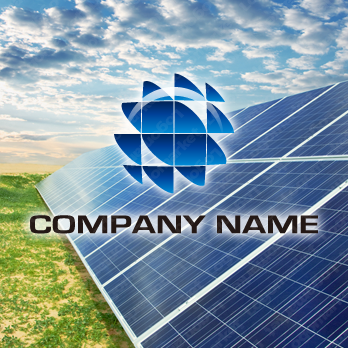 ソーラーパネルと太陽光と自然エネルギーのロゴ