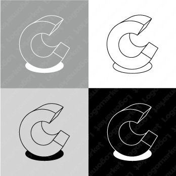 Cと3Dとモダンのロゴ