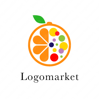 オレンジとカラフルと柑橘のロゴ