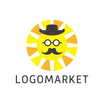 太陽とヒゲとメガネのロゴ