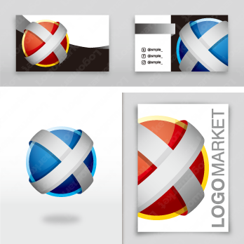 球体とXとリッチラインのロゴ