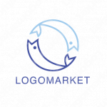 魚と輪とシンプルのロゴ