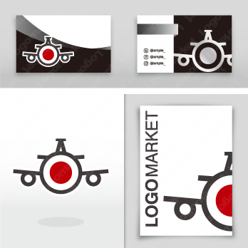 飛行機と日本と旅行のロゴ