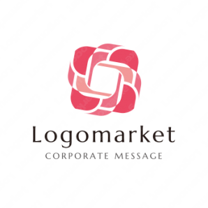 ロゴ作成デザインです Rad Flag Gallery咲き広がる薔薇バラをイメージしたロゴマークです