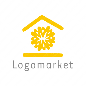たんぽぽと花と家のロゴ