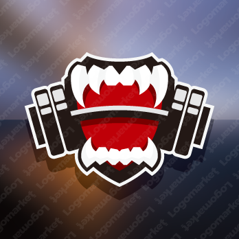 牙と強いとフラットラインのロゴ