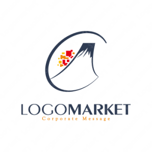 ロゴ作成デザインです ブルーム デザイン富士山と神々しい日の出太陽をイメージしたロゴマークです