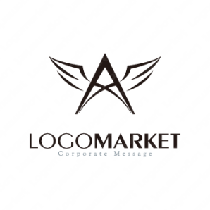 ロゴ作成デザインです ブルーム デザイン翼を手に入れたaスタイリッシュをイメージしたロゴマークです