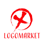 ロゴ作成デザインです Trava Design トラバ 筆文字のまるとばつ筆文字をイメージしたロゴマークです