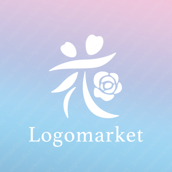 漢字と花と女性らしさのロゴ