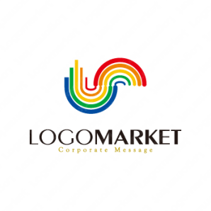 ロゴ作成デザインです ブルーム デザイン虹と街夢をイメージしたロゴマークです