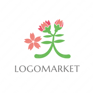 ロゴ作成デザインです シンプルワークス花が咲く漢字をイメージしたロゴマークです