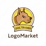 犬とドーベルマンとキャラクターのロゴ