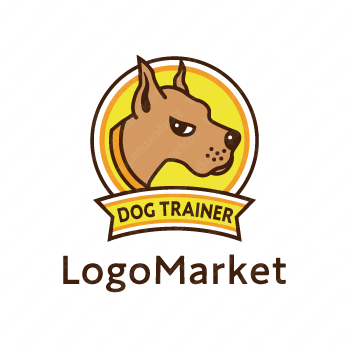 犬とドーベルマンとキャラクターのロゴ