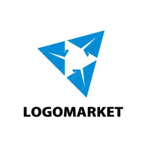 ロゴ作成デザインです シンプルワークス紙飛行機の三角形紙飛行機をイメージしたロゴマークです