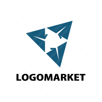 紙飛行機と三角形とスタイリッシュのロゴ