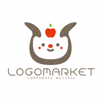 りんごと娘とキャラクターのロゴ