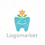 歯と花とキャラクターのロゴ