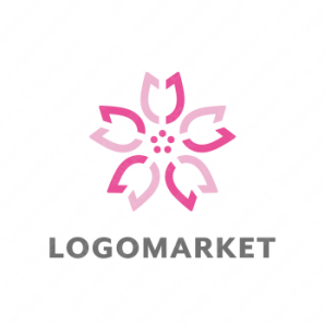 ロゴ作成デザインです シンプルワークスjの桜桜をイメージしたロゴマークです